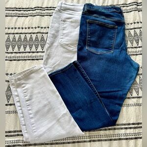 a.n.a. White & universal thread Blue Skinny Jeans Bundle, High Mid Rise, Sz 14
